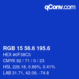 カラーコード: RGB 15 56.6 195.6 | qconv.com