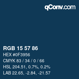 Color code: RGB 15 57 86 | qconv.com
