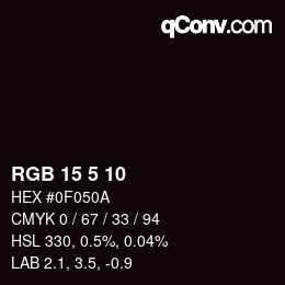 Color code: RGB 15 5 10 | qconv.com