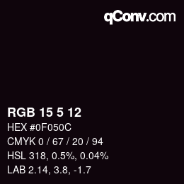 Farbcode: RGB 15 5 12 | qconv.com