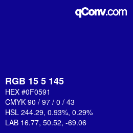 Color code: RGB 15 5 145 | qconv.com