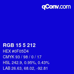 Color code: RGB 15 5 212 | qconv.com