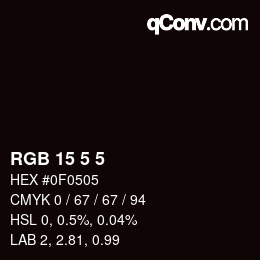 Farbcode: RGB 15 5 5 | qconv.com