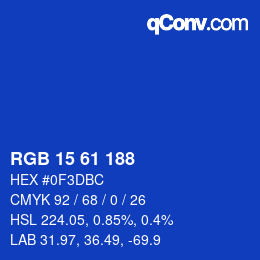 Color code: RGB 15 61 188 | qconv.com