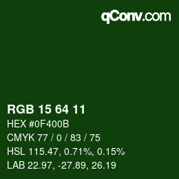 Color code: RGB 15 64 11 | qconv.com