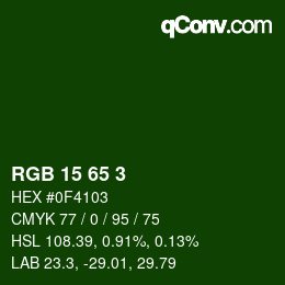 Color code: RGB 15 65 3 | qconv.com