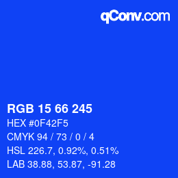 颜色代码: RGB 15 66 245 | qconv.com