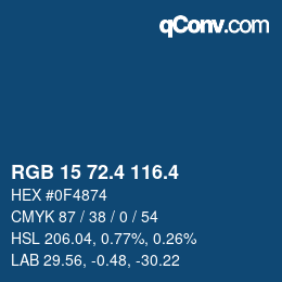 カラーコード: RGB 15 72.4 116.4 | qconv.com
