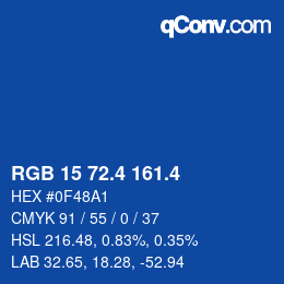 カラーコード: RGB 15 72.4 161.4 | qconv.com