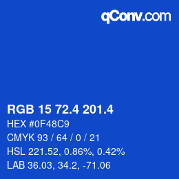 カラーコード: RGB 15 72.4 201.4 | qconv.com