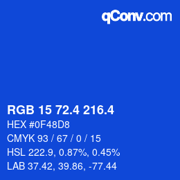 カラーコード: RGB 15 72.4 216.4 | qconv.com