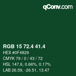 カラーコード: RGB 15 72.4 41.4 | qconv.com