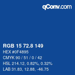 カラーコード: RGB 15 72.8 149 | qconv.com