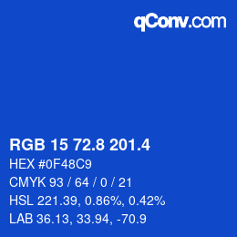 カラーコード: RGB 15 72.8 201.4 | qconv.com