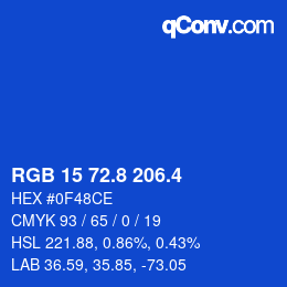 カラーコード: RGB 15 72.8 206.4 | qconv.com