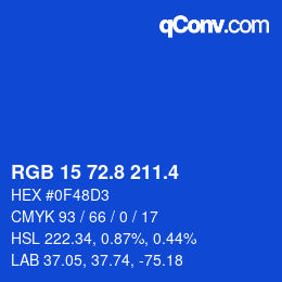 カラーコード: RGB 15 72.8 211.4 | qconv.com