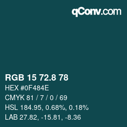 Color code: RGB 15 72.8 78 | qconv.com
