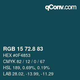 Color code: RGB 15 72.8 83 | qconv.com