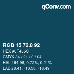 カラーコード: RGB 15 72.8 92 | qconv.com