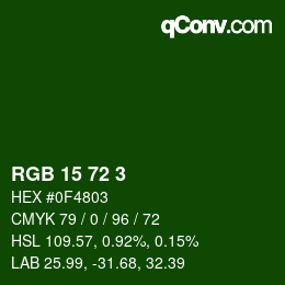 Color code: RGB 15 72 3 | qconv.com