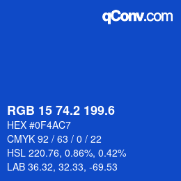 カラーコード: RGB 15 74.2 199.6 | qconv.com