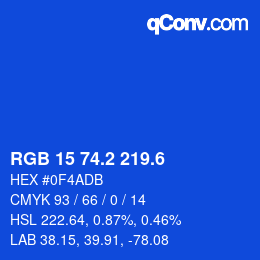 カラーコード: RGB 15 74.2 219.6 | qconv.com