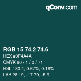 カラーコード: RGB 15 74.2 74.6 | qconv.com