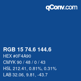 カラーコード: RGB 15 74.6 144.6 | qconv.com