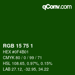 Color code: RGB 15 75 1 | qconv.com