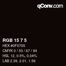 颜色代码: RGB 15 7 5 | qconv.com