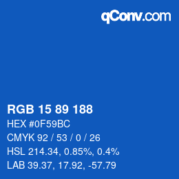 Color code: RGB 15 89 188 | qconv.com
