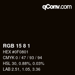 カラーコード: RGB 15 8 1 | qconv.com