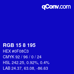 Color code: RGB 15 8 195 | qconv.com