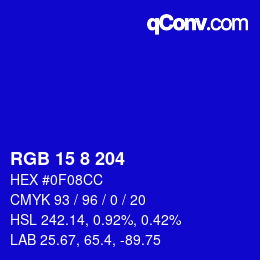 Color code: RGB 15 8 204 | qconv.com
