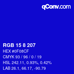 カラーコード: RGB 15 8 207 | qconv.com