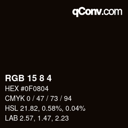 カラーコード: RGB 15 8 4 | qconv.com