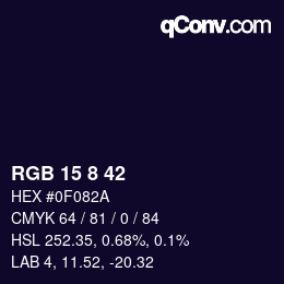 Color code: RGB 15 8 42 | qconv.com