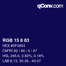 Color code: RGB 15 8 83 | qconv.com