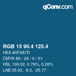カラーコード: RGB 15 90.4 125.4 | qconv.com
