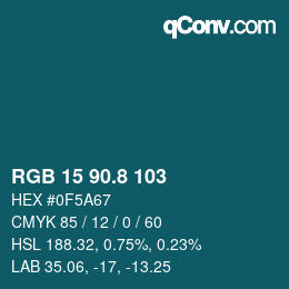 カラーコード: RGB 15 90.8 103 | qconv.com