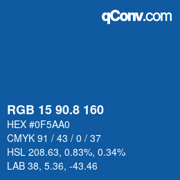 カラーコード: RGB 15 90.8 160 | qconv.com