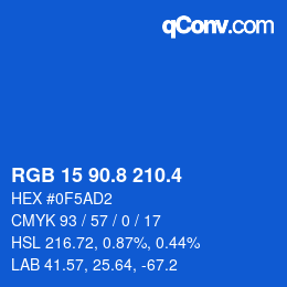 カラーコード: RGB 15 90.8 210.4 | qconv.com