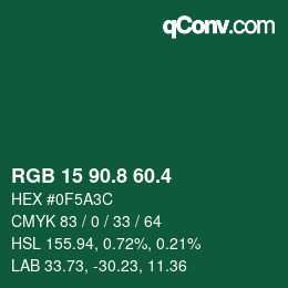 カラーコード: RGB 15 90.8 60.4 | qconv.com