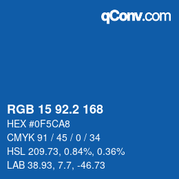 カラーコード: RGB 15 92.2 168 | qconv.com