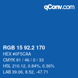 カラーコード: RGB 15 92.2 170 | qconv.com