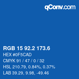 カラーコード: RGB 15 92.2 173.6 | qconv.com