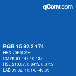 カラーコード: RGB 15 92.2 174 | qconv.com