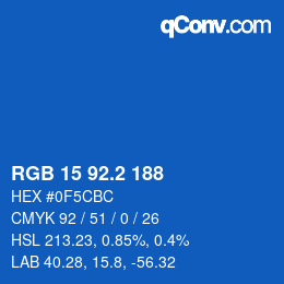 カラーコード: RGB 15 92.2 188 | qconv.com