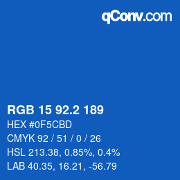 カラーコード: RGB 15 92.2 189 | qconv.com