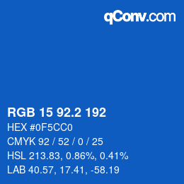 カラーコード: RGB 15 92.2 192 | qconv.com